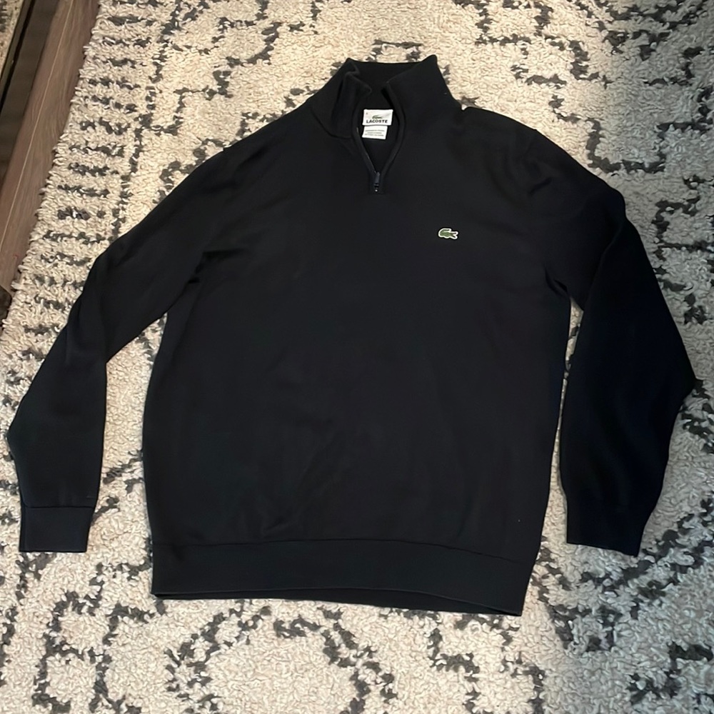 Lacoste Mens Black Pullover Shirt Cotton 6 XL